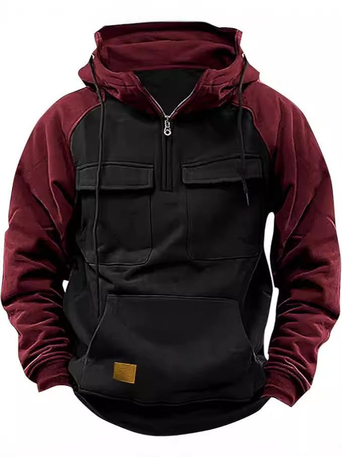 Streetwave Men's Functional Hoodie With Practical Chest Pockets For Active Outdoor Versatility