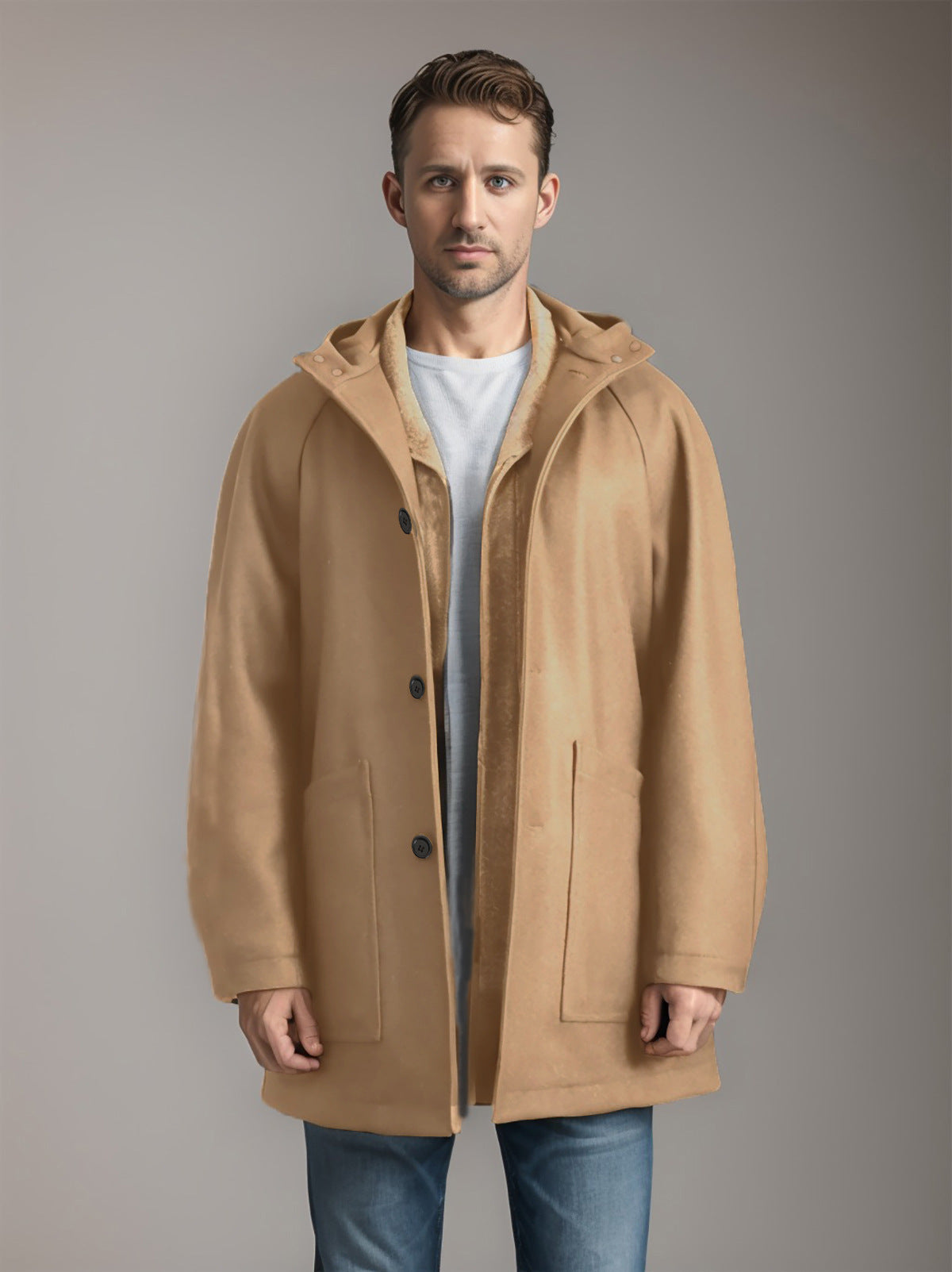 Street Wave Mens Cozy Hooded Puffer Jacket For Men Elegant Warmth And Modern Style