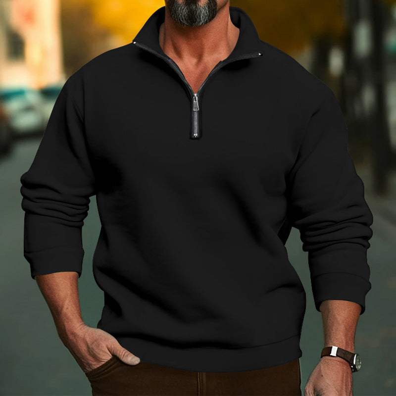 Street-Wave Men's Half Zip Sweatshirt With Soft Fleece Interior For Warm Everyday Comfort