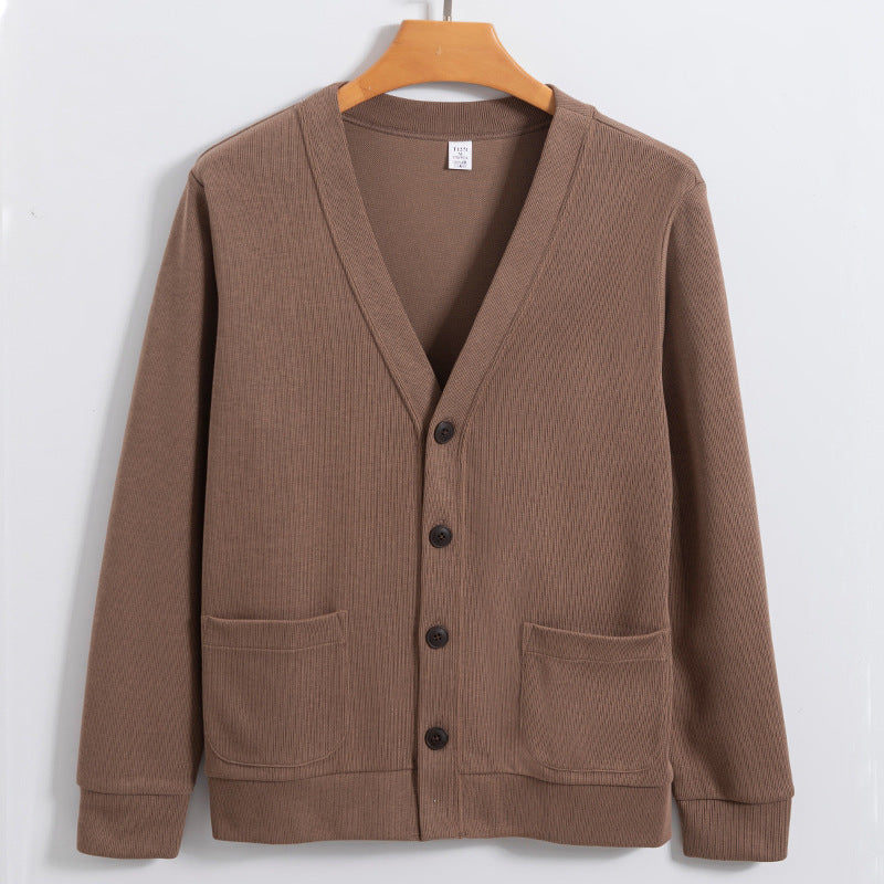 Street-Wave Mens Cardigan Cotton Knit Relaxed Fit With Pockets