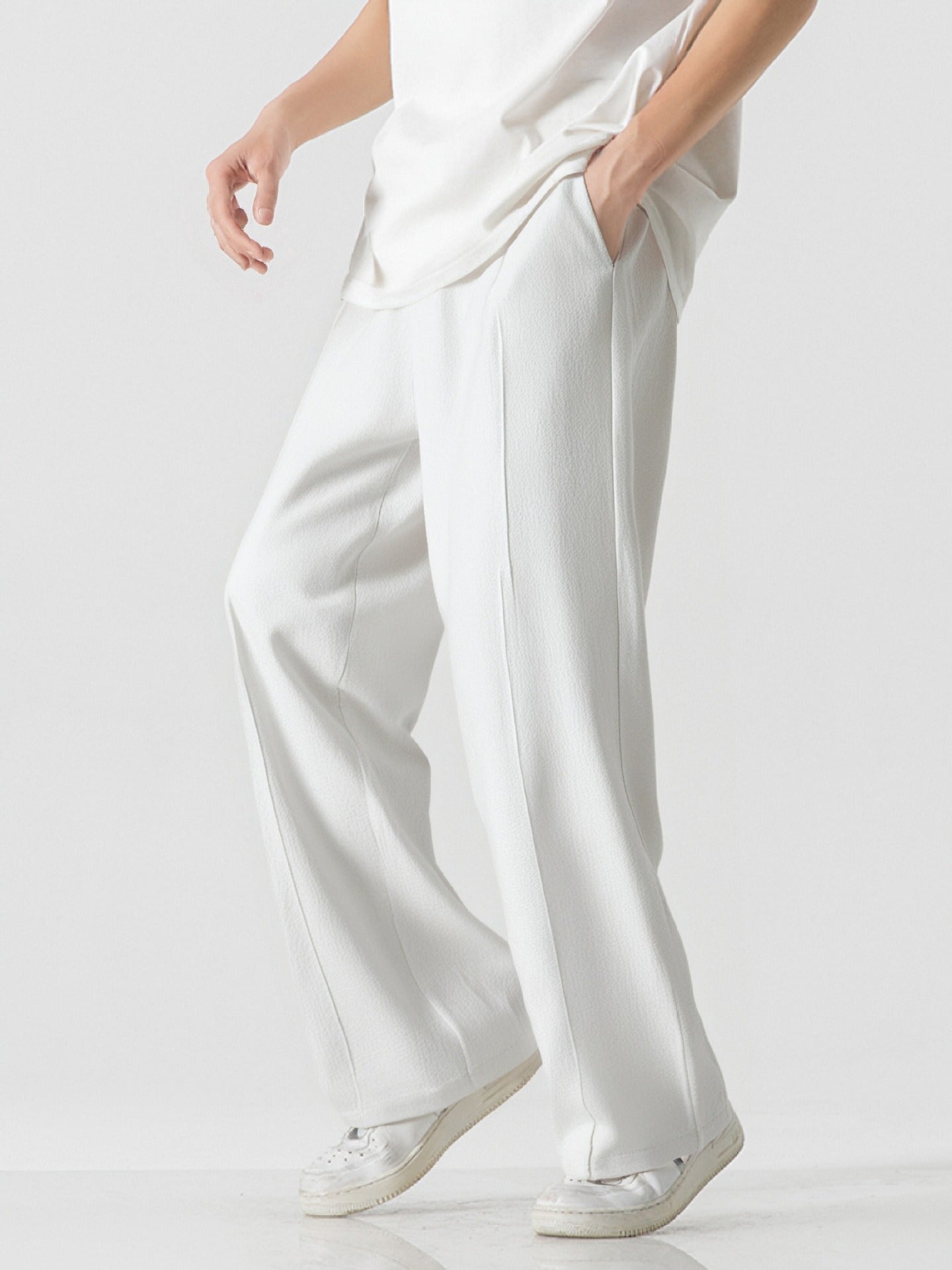 Mens Breathable Wide Leg Lounge Pants Street-Wave Elegant Comfort For Men All Day Wear