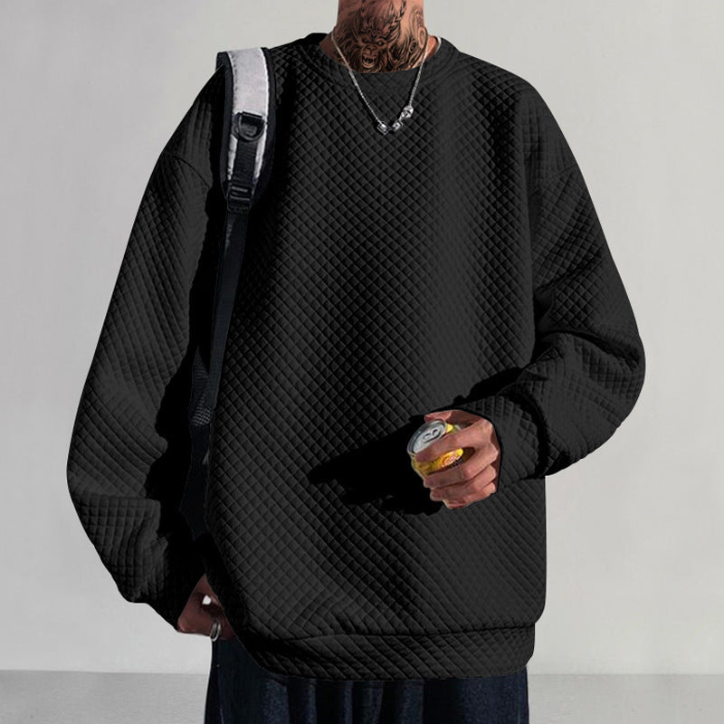 Mens Quilted Sweatshirt With Structured Design Street-wave For Men Warm Comfort And Style