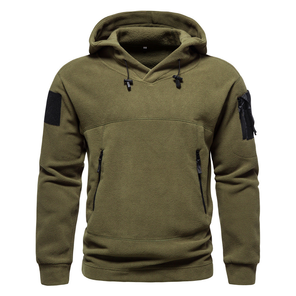 Street Wave Men's Modern Fleece Hoodie With Strategic Zip Pockets For Active Lifestyles