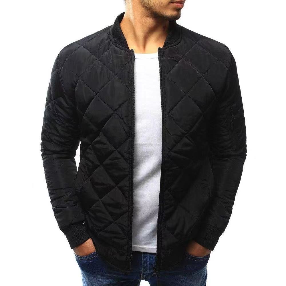 Street-wave Mens Quilted Transitional Jacket With High Collar And Side Pockets Lightweight Warm