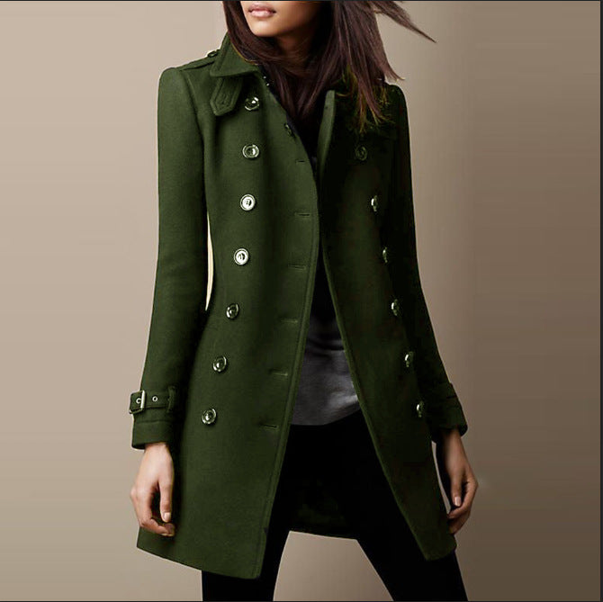 Street-Wave Double-Breasted Coat For Women, Elegant Warmth And Timeless Style, Chic Winter Outerwear