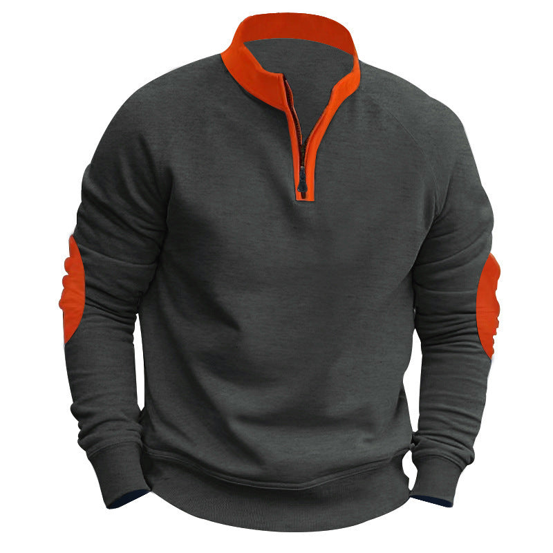 Men's Zip Sweatshirt Street-wave Breathable Comfort With Structured Zipper For Everyday Wear