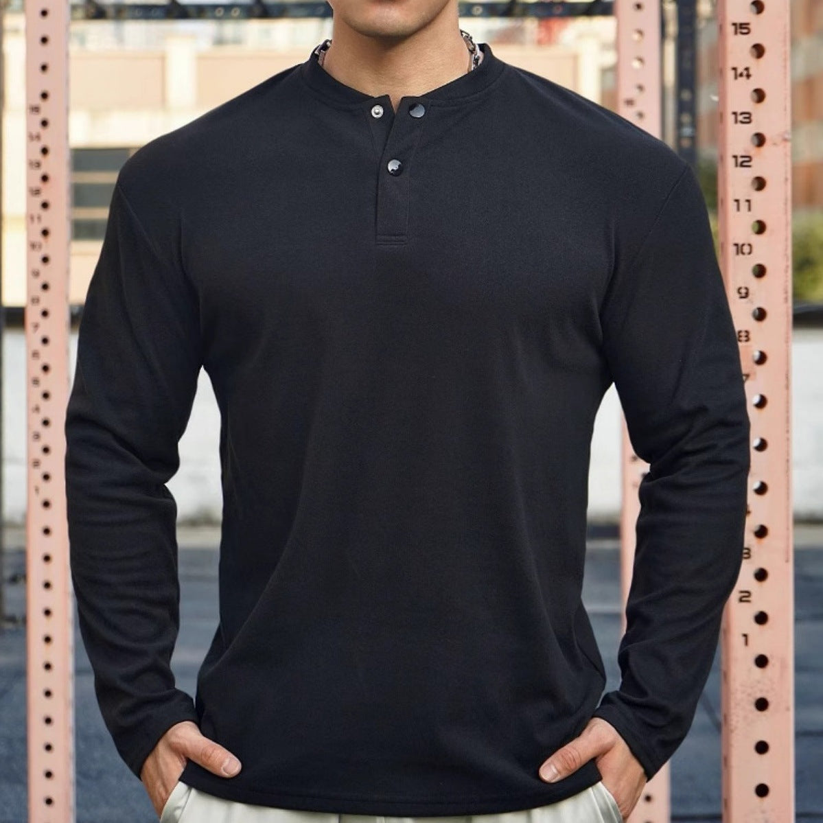 Street Wave Breathable Mens Sport Shirt With High Collar For Active Training And Performance