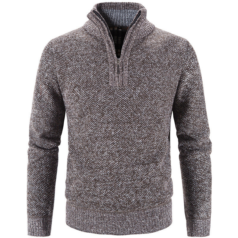 Street-Wave Mens Zip Neck Sweater With Elegant Zipper For Modern Style And Warmth