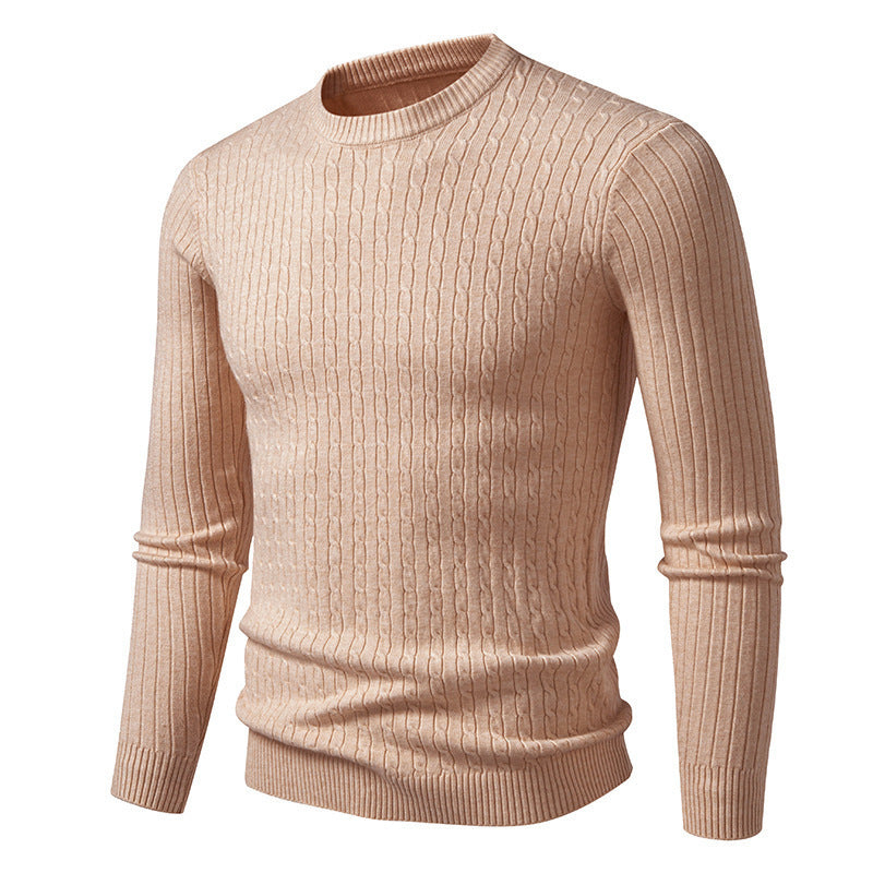 Streetwave Mens Premium Cotton Cable Knit Sweater With Structured Braided Design