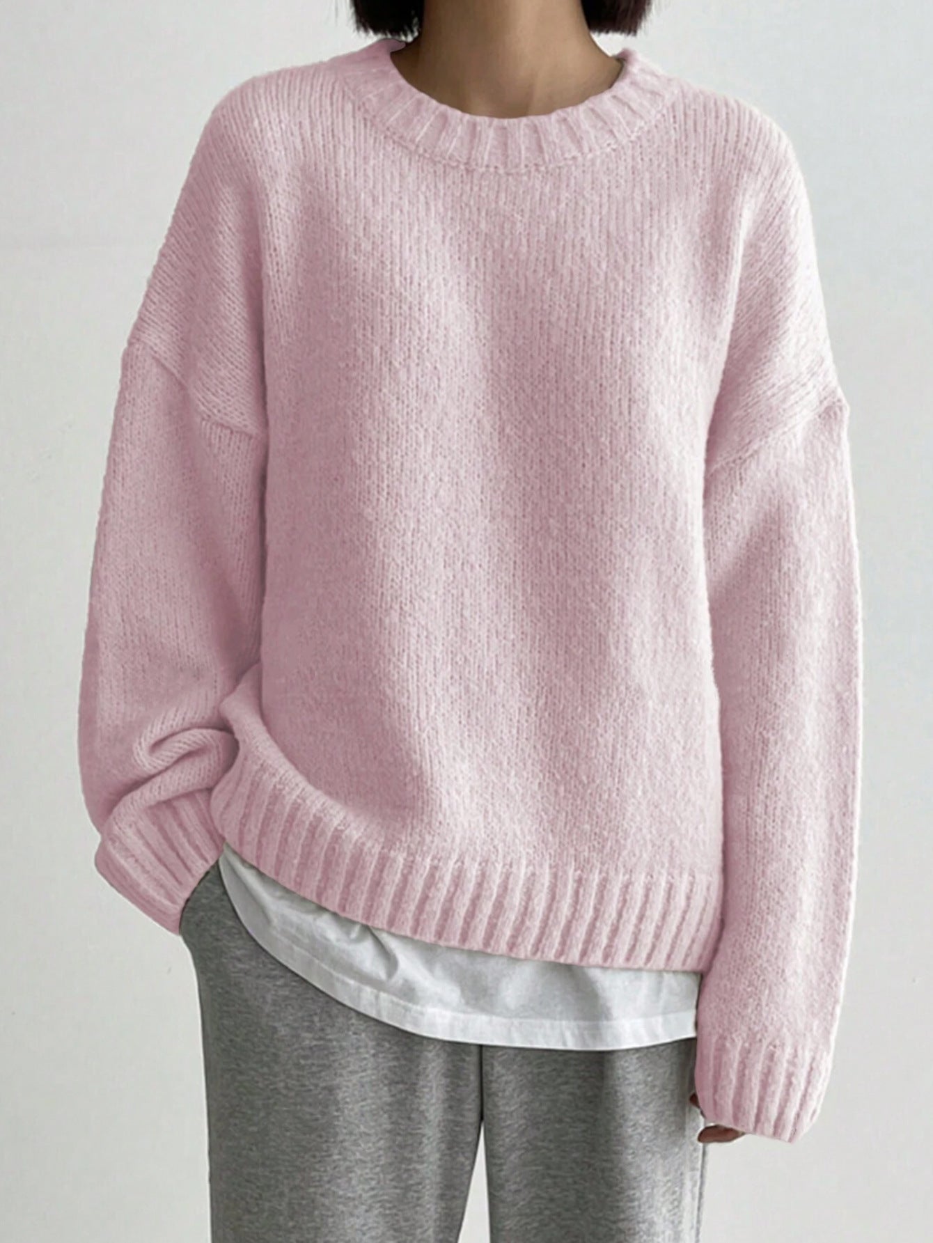 Street-Wave Oversized Knit Pullover For Women Cozy Warmth And Autumn Style In Soft Texture