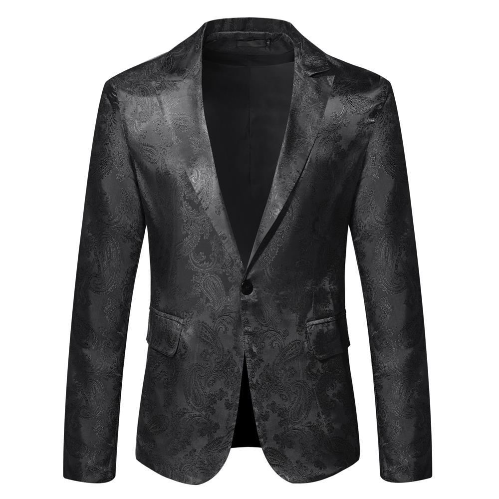 Paisley Pattern Blazer For Men Elegant Satin Jacket For Formal Occasions Street-wave Premium Tailored Fit