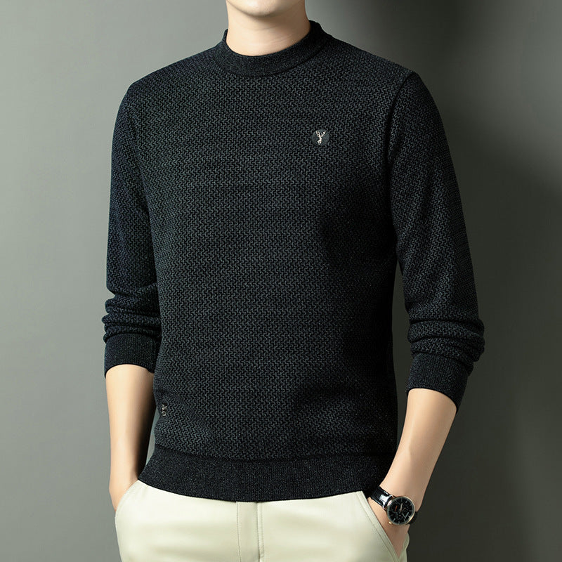 Street Wave Mens Structured Knit Crewneck Sweater With Premium Texture And Relaxed Fit