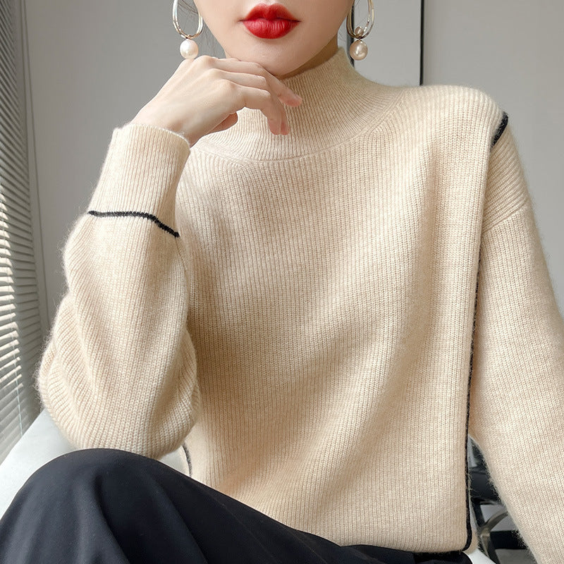 Street Wave Elegant Minimalist Turtleneck Sweater For Women Cozy Timeless Wardrobe Essential