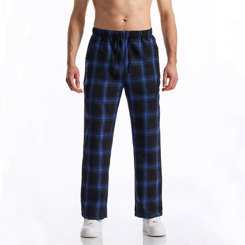 Street Wave Men's Plaid Lounge Pants Comfortable Breathable Drawstring Waist For Relaxed Everyday Wear