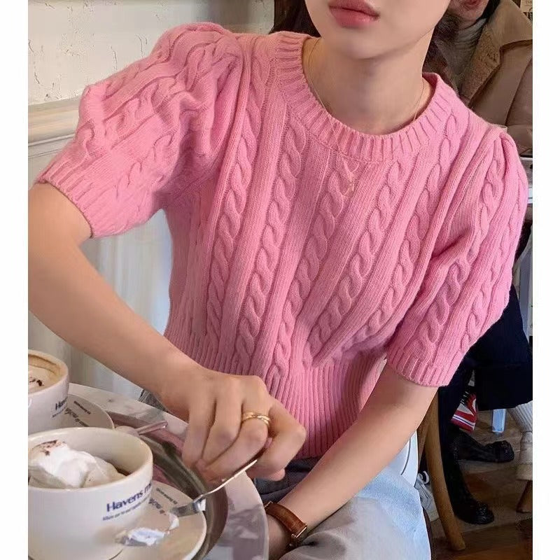 Streetwave Womens Cable Knit Sweater With Voluminous Sleeves For Cozy Warmth And Style