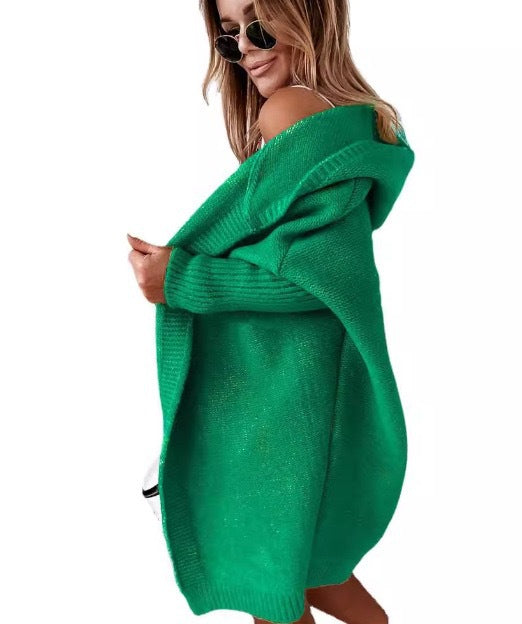 Street Wave Cozy Knit Hoodie Cardigan For Women With Oversized Sleeves Premium Soft Fabric And Relaxed Fit