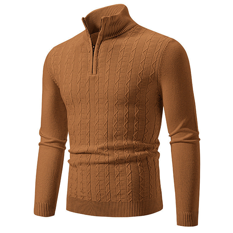 Streetwave Mens Cable Knit Zip Neck Sweater Warm And Stylish Knitwear For Cold Weather