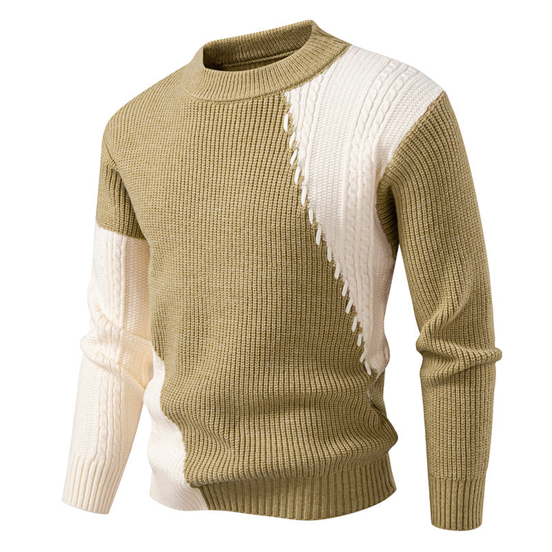 Street-wave Men's Cable Knit Sweater With Unique Design And Soft Cotton Blend For Versatile Style