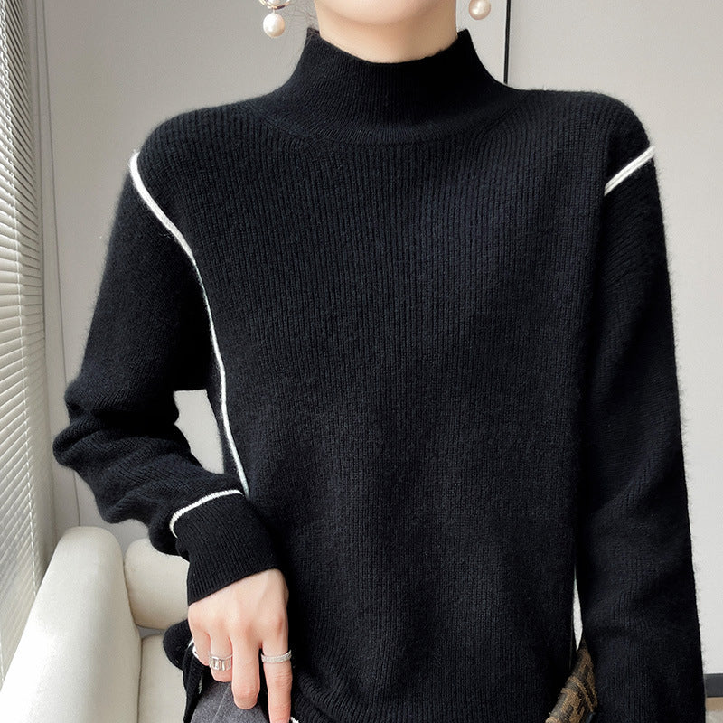 Street Wave Elegant Minimalist Turtleneck Sweater For Women Cozy Timeless Wardrobe Essential