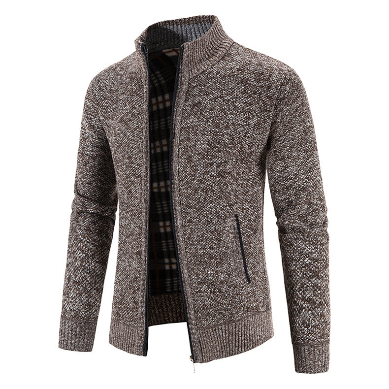 Mens Cardigan With High Collar And Practical Pockets For Daily Cozy Wear By Street-Wave