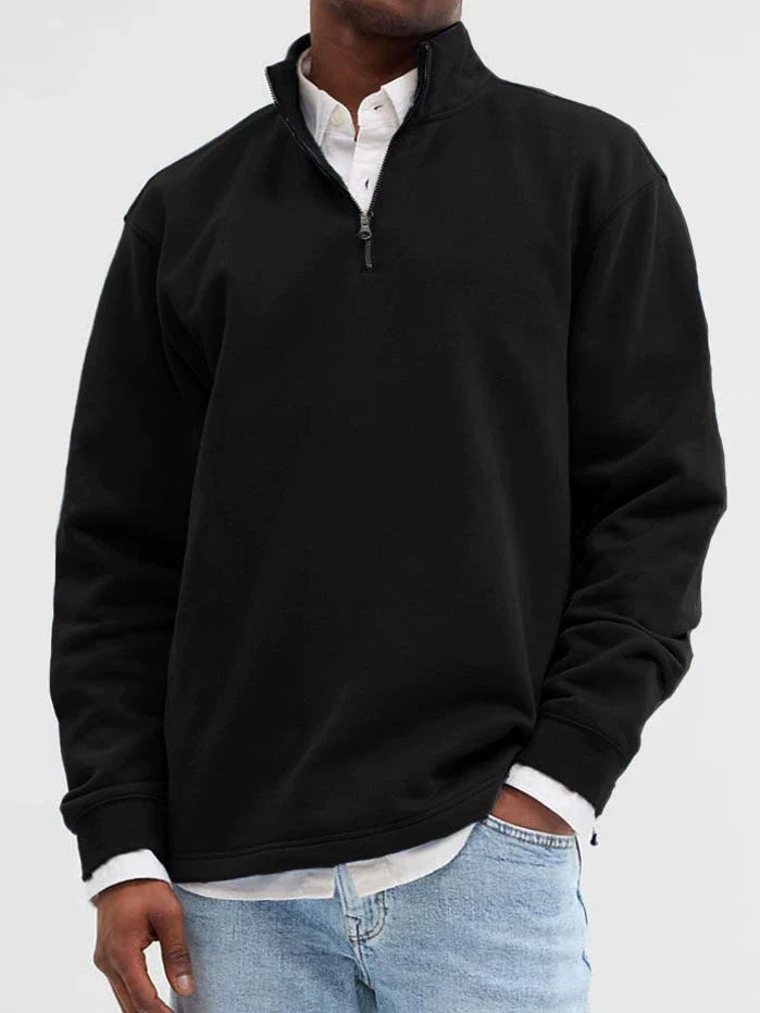 Street-Wave Mens Cotton Blend Sweatshirt Stand Collar Zip