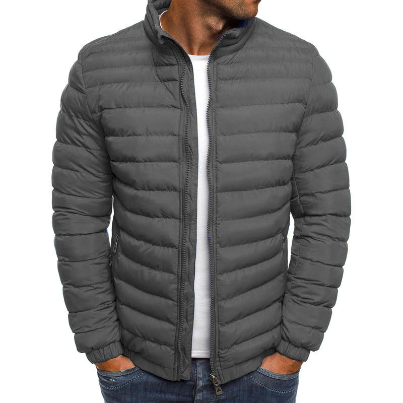 Street-wave Mens Lightweight Puffer Jacket With High Collar For Optimal Insulation