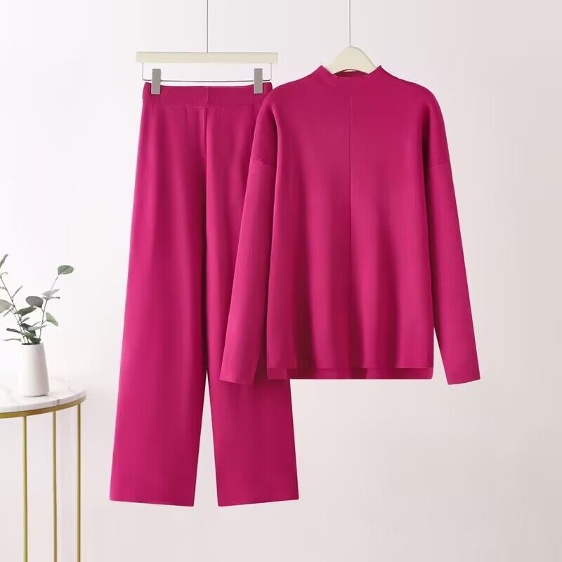 Street Wave Women Elegant Long Sleeve Top And Palazzo Pants Set For Any Occasion Perfect For Day Or Evening