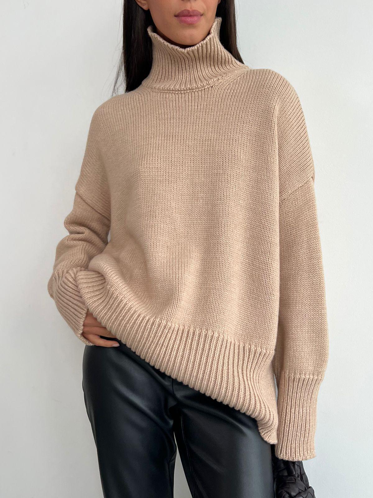 Streetwave Cozy Womens Rollneck Sweater Cotton Blend Relaxed Fit For Cooler Days