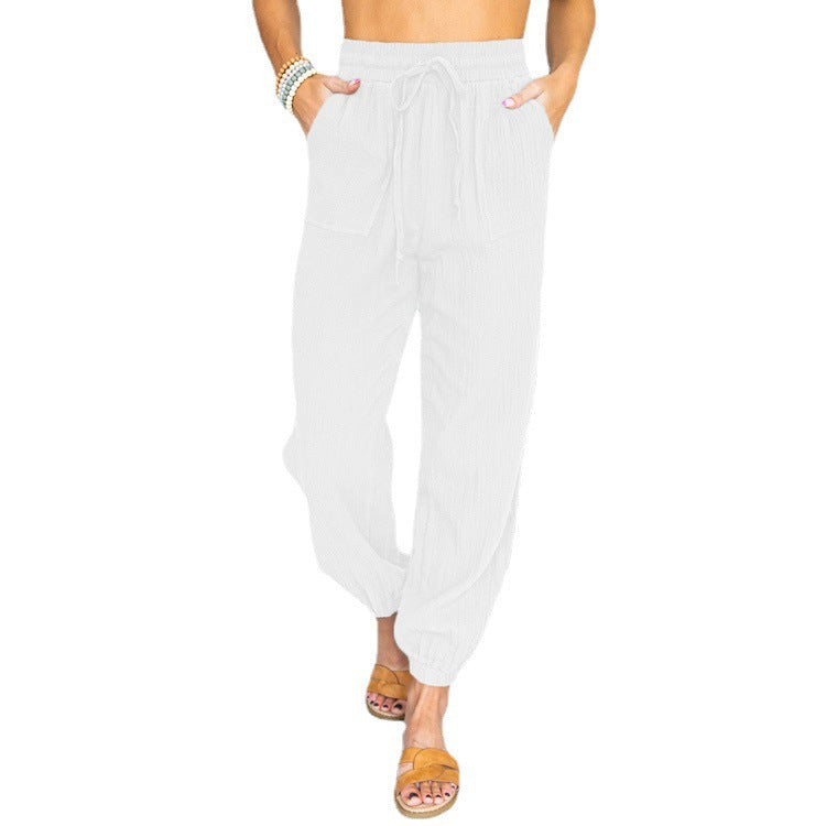Street Wave Womens Lightweight Breathable Lounge Pants With Elastic Waist And Side Pockets