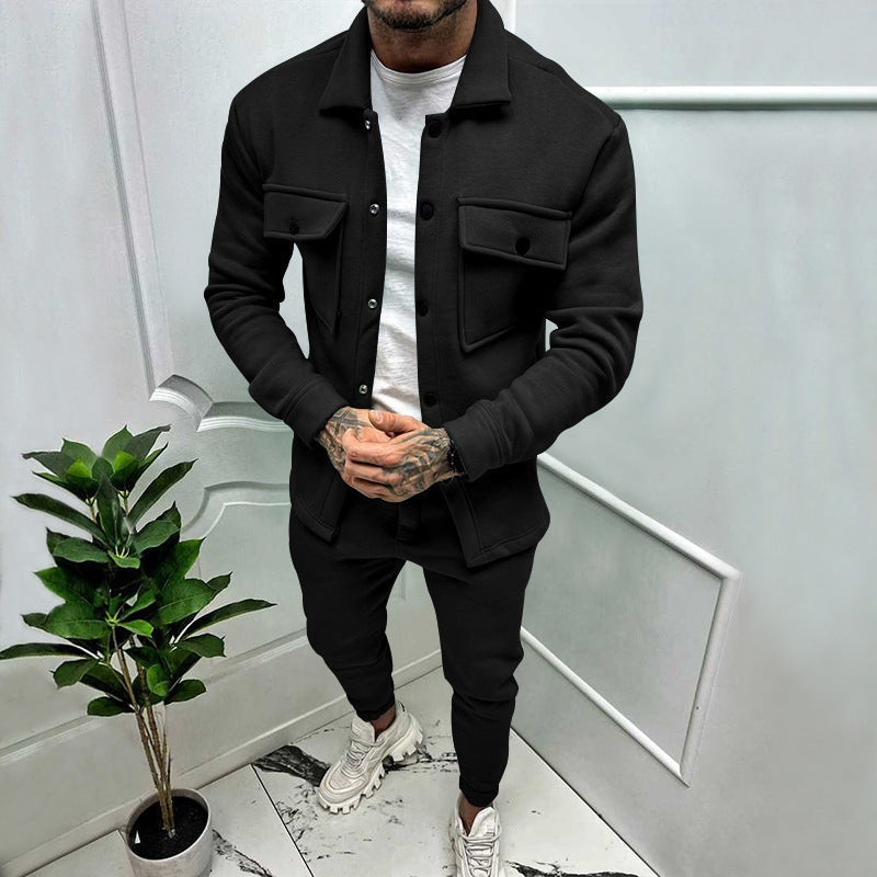 Street-wave Men's Casual Sweatshirt Jacket With Functional Pockets And Modern Collar