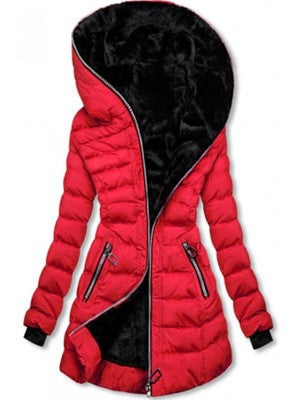 Street-Wave Women's Hooded Puffer Jacket With Warm Fleece Lining For Winter Comfort
