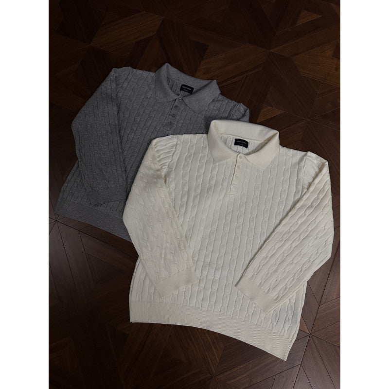 Streetwave Womens Cable Knit Sweater With Classic Collar And Timeless Elegant Texture For Women