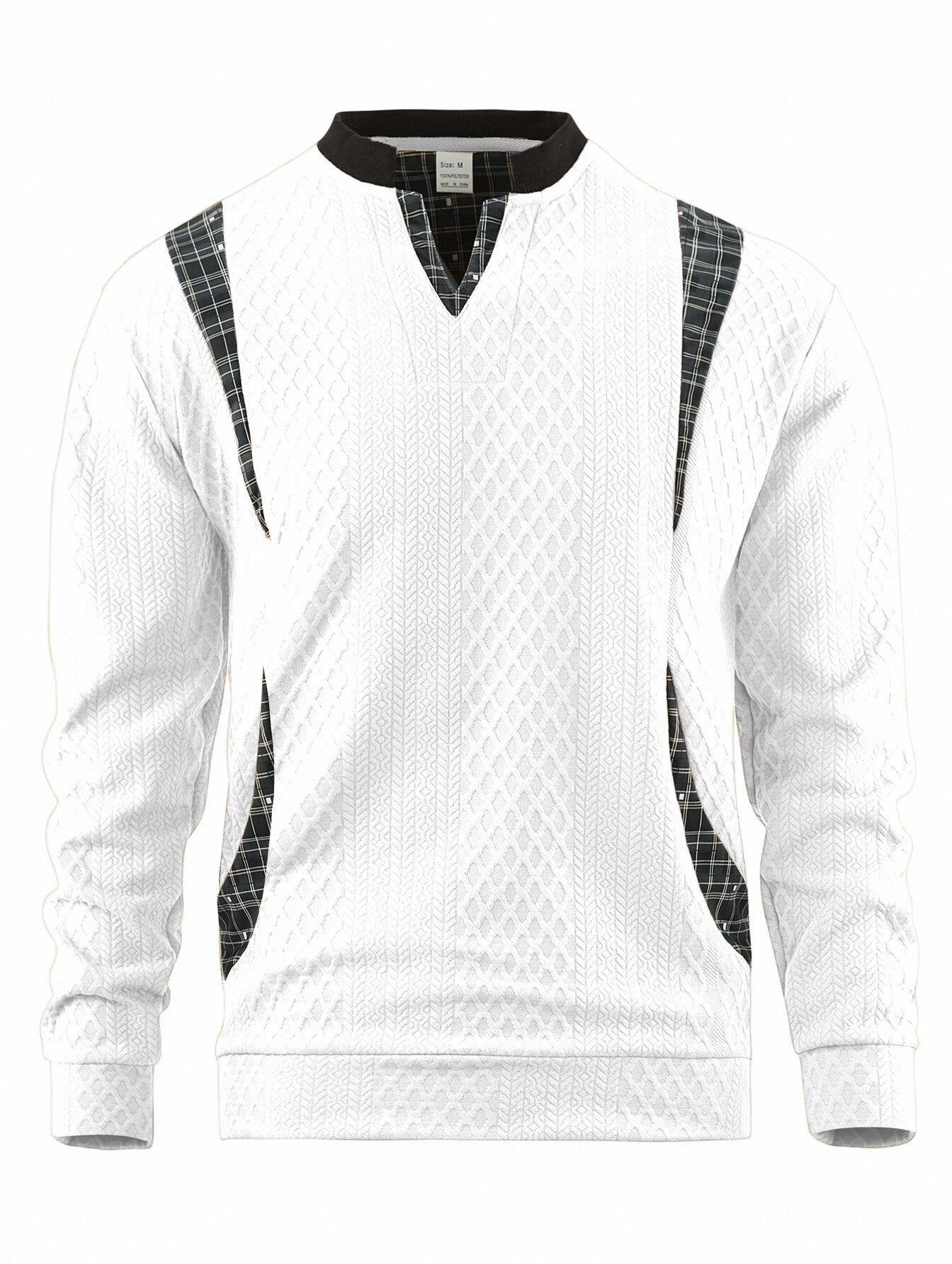 Men's Knit Sweater With Argyle Elements By Street-Wave For Everyday Modern Style