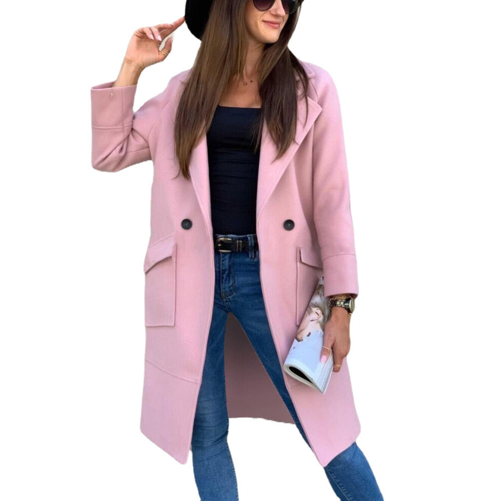 Street-Wave Women's Oversized Coat With Modern Pockets And Elegant Lapel For Everyday Wear