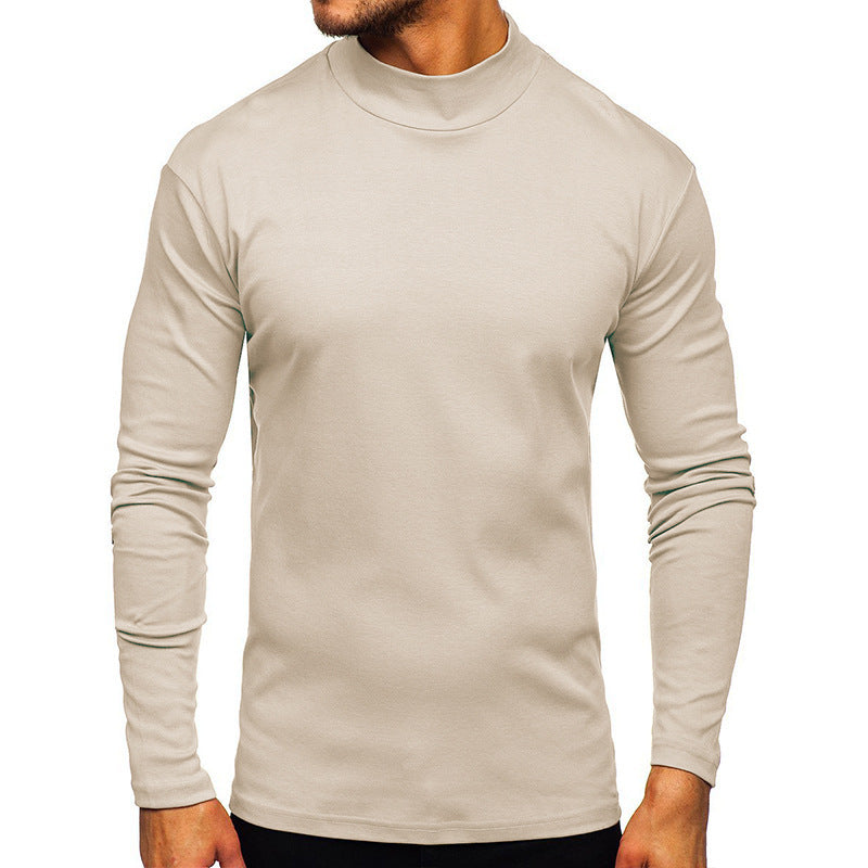 Street-wave Men's Long Sleeve Turtleneck Shirt Breathable Cotton Blend Comfortable Fit