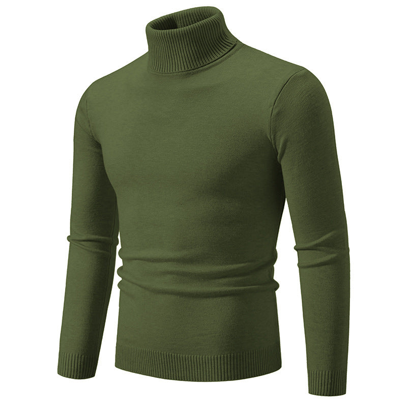Street-Wave Men's Elegant Fine Cotton Turtleneck Sweater Slim Fit Soft Comfort Everyday Wear