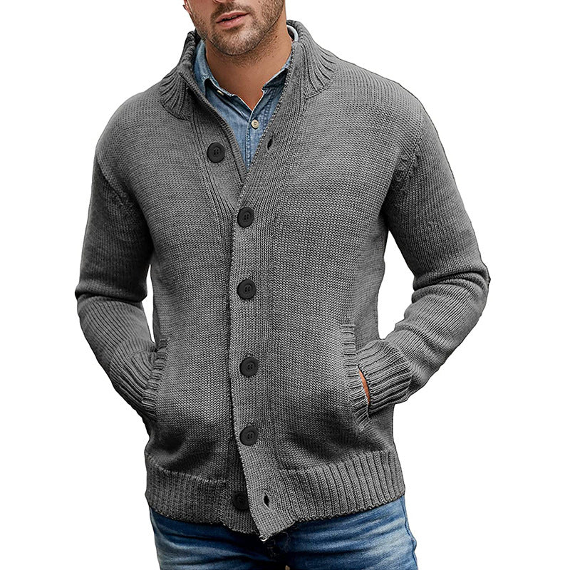 Street-Wave Men's Knit Cardigan With Front Pockets, Modern Design, Soft Cotton For Everyday Wear