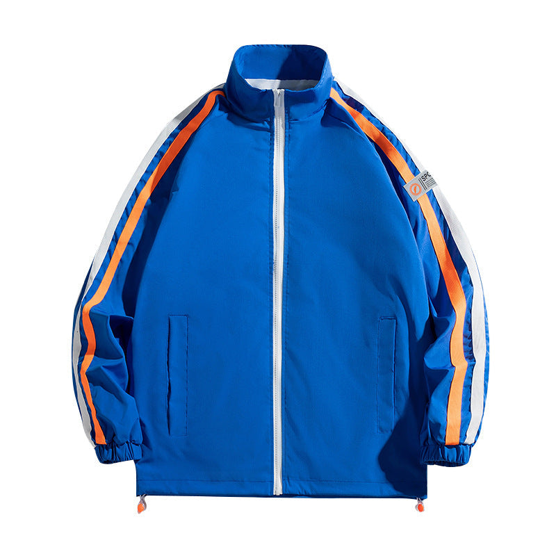 Street-Wave Women's Windbreaker Jacket With Breathable Fabric And Contrast Stripes