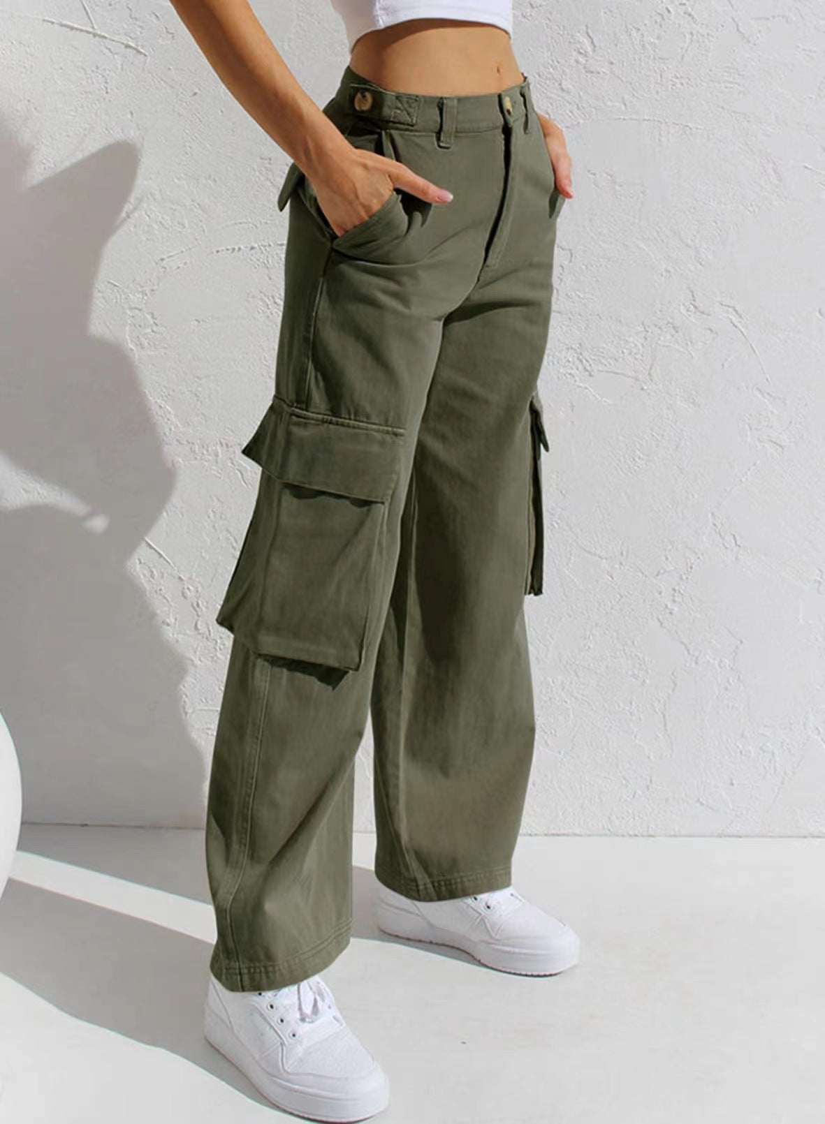Street-Wave Women Cargo Pants Versatile Utility Trousers With Large Cargo Pockets