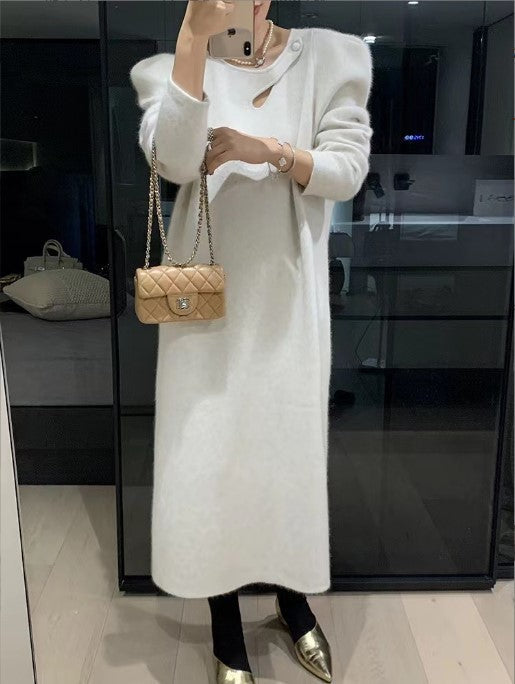 Street-wave Women's Knit Dress With Modern Design And Elegant Details For Luxurious Comfort