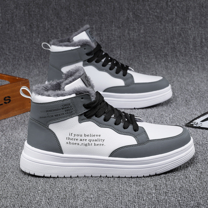 Street Wave Women's High Top Sneakers With Warm Fleece Lining And Non Slip Sole For Winter Urban Style