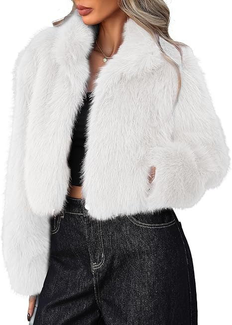 Street-wave Womens Short Faux Fur Jacket With Soft Fur For Elegant Silhouette And Cozy Warmth