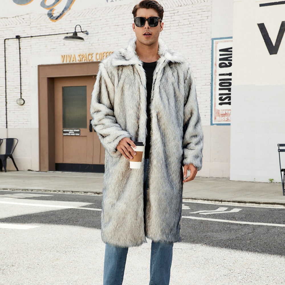 Street-wave Men's Elegant Faux Fur Teddy Coat - Luxurious Warmth For Cold Days And Special Occasions