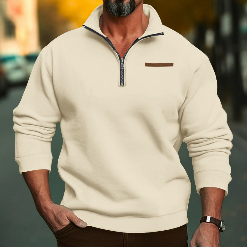 Street-wave Mens Fleece Zip Sweatshirt Cozy Warmth Everyday Comfort Modern Fit Urban Casual