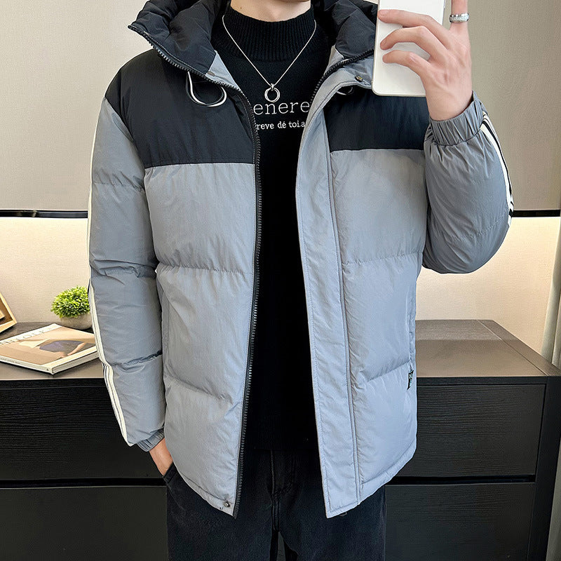 Street-Wave Mens Puffer Jacket With Adjustable Hood Warmth Windproof Premium Outerwear For Men