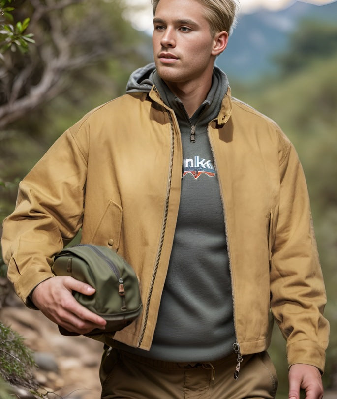 Street-Wave Mens Versatile Bomber Jacket With Practical Pockets For Men Durable Fabric