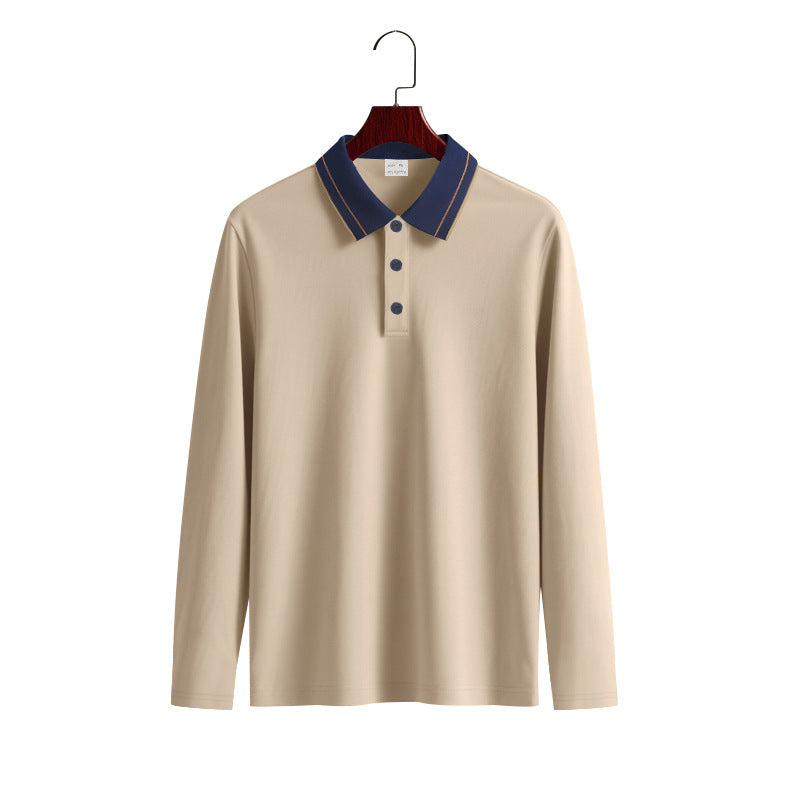 Street-wave Men's Long Sleeve Polo Shirt in Soft Cotton Blend With Structured Collar For Versatile Everyday Wear