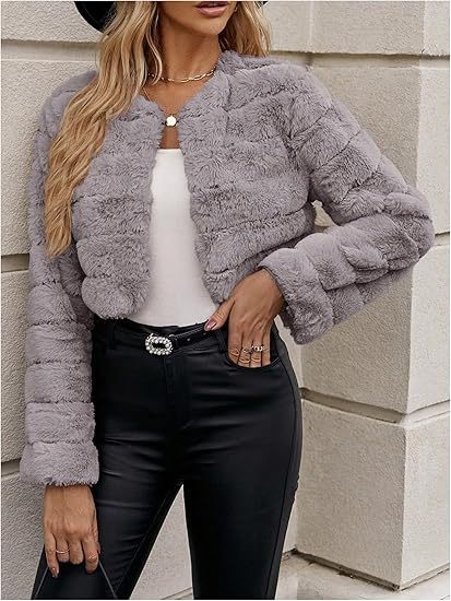 Streetwave Leopard Print Faux Fur Jacket For Women Cozy