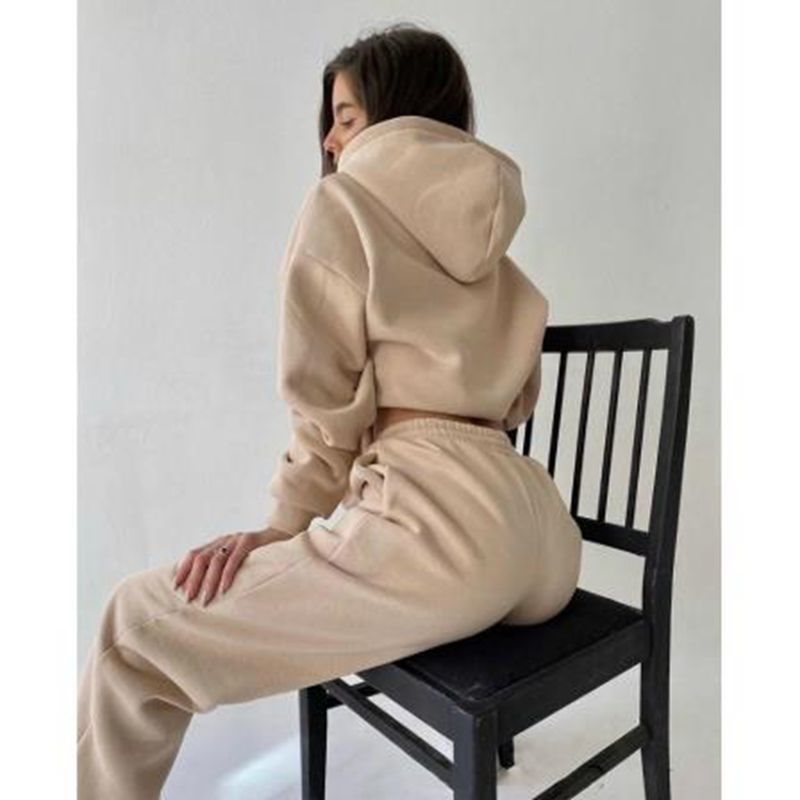 Street-wave Women's Cozy Hoodie And Joggers Set With Soft Breathable Cotton Blend Loungewear
