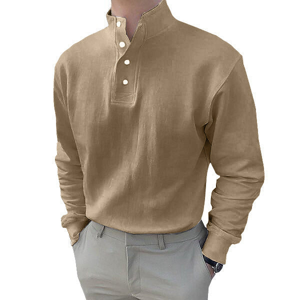 Street Wave Mens Henley Shirt Premium Soft Cotton Blend